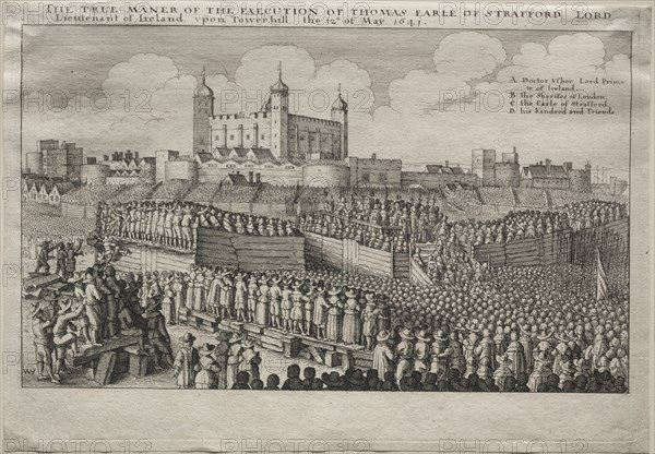 Execution of the Earl of Strafford, 1641. Creator: Wenceslaus Hollar (Bohemian, 1607-1677).