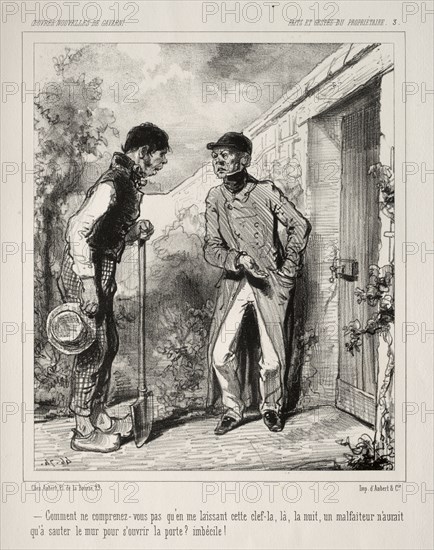Faite et Gestes du Propriétaire. Creator: Paul Gavarni (French, 1804-1866).