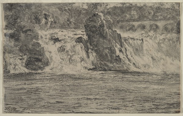Falls of the Rhine at Schaffhausen (Rheinfall von Schaffhausen), 1885. Creator: Adolph von Menzel (German, 1815-1905).