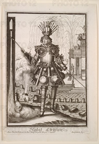 Fanciful Costumes: Costume of the Fireworks Maker, c. 1690. Creator: Nicolas de Larmessin II (French, 1638-1694).