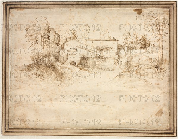 Farmhouse on the Slope of a Hill, c. 1508. Creator: Fra Bartolommeo (Italian, 1472-1517).