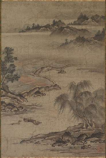Farming and Herding Buffalo in Summer, mid- to late 1500s. Creator: Kan? J?shin (Hideyori) (Japanese, active c. 1540).