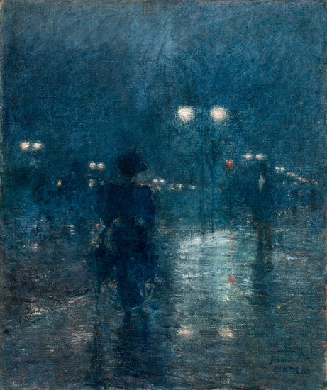Fifth Avenue Nocturne, c. 1895. Creator: Childe Hassam (American, 1859-1935).