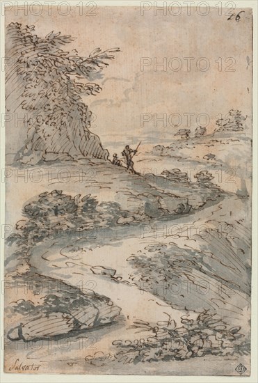 Figures on a Winding Road, mid-1600s. Creator: Salvator Rosa (Italian, 1615-1673).