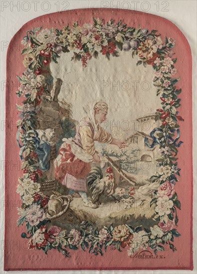 Fire Screen Panel and Frame , c. 1775. Creator: Gobelins (French); Jean-Baptiste Marie Hüet (French, 1745-1811), after a design by ; Maurice Jacques (French, 1712-1784), after a design by.