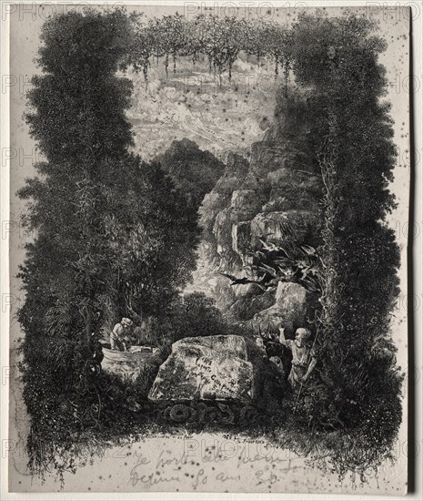 First Frontispiece for Fables and Fairy-Tales by Thierry-Faletans, 1868. Creator: Rodolphe Bresdin (French, 1822-1885).