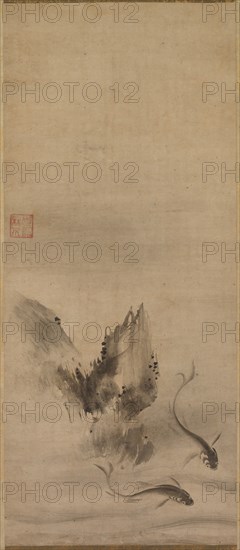 Fish and Rock, 16th century. Creator: Rinkyo (Japanese).