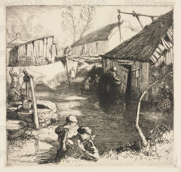 Fishermen's Quarters (Saint-Jean-de-Monts), 1915. Creator: Auguste Louis Lepère (French, 1849-1918).