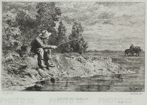 Fishing. Creator: Charles-Émile Jacque (French, 1813-1894).