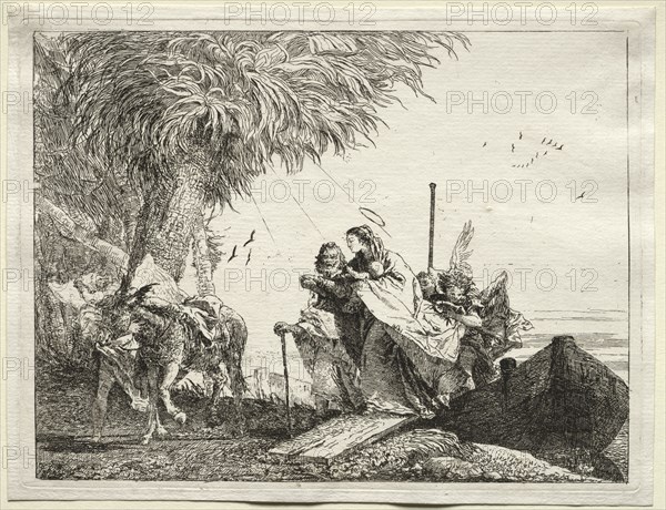 Flight into Egypt: The Holy Family, Disembarking. Creator: Giovanni Domenico Tiepolo (Italian, 1727-1804).