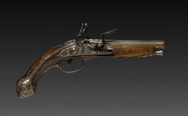 Flintlock Pistol, 1700s. Creator: Bortolo Agazzi (Italian); Lazaro Lazarino (Italian).