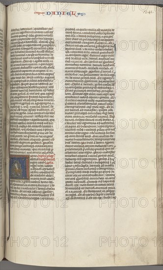 Fol. 341r, Daniel, historiated initial A, Daniel in the lions? den, c. 1275-1300. Creator: Unknown.