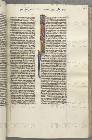 Fol. 96r, Ruth, Historiated Initial I with Elimilech and Naomi., c. 1275-1300. Creator: Unknown.