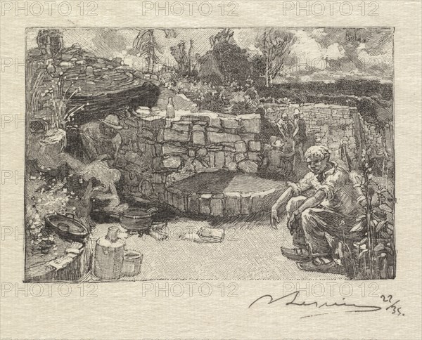 Fontainebleau Forest: Quarryman's Lodge (La Forêt de Fontainebleau: Une loge de carrier), 1890. Creator: Auguste Louis Lepère (French, 1849-1918); A. Desmoulins, Published in Revue Illustrée, 1887-90.