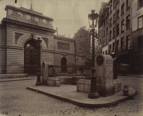 Fountain of the LÉcole Polytechnique, 1902. Creator: Eugène Atget (French, 1857-1927).