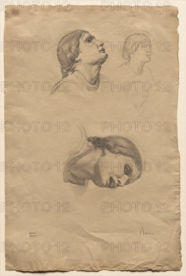 Four Studies of the Head of a Young Italian Woman, 1856. Creator: Edgar Degas (French, 1834-1917).