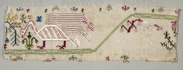 Fragment from an Embroidered Border, 1500s. Creator: Unknown.