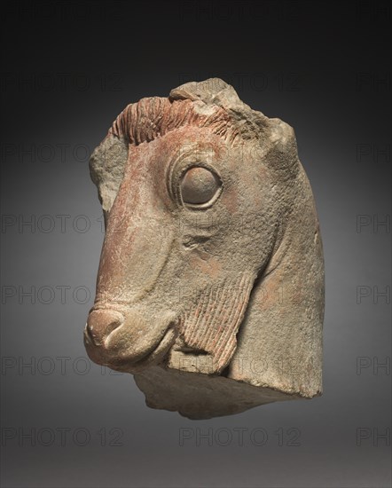 Fragment of a Goat's Head, c. 500 BC. Creator: Unknown.