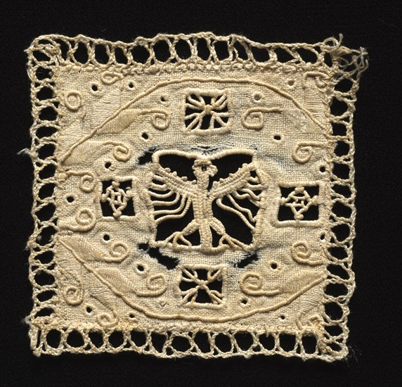 Fragment of Needlepoint (Cutwork) Lace, 17th century. Creator: Unknown.