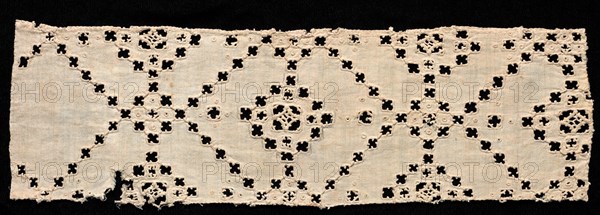 Fragment of Needlepoint (Cutwork) Lace, late 17th century. Creator: Unknown.