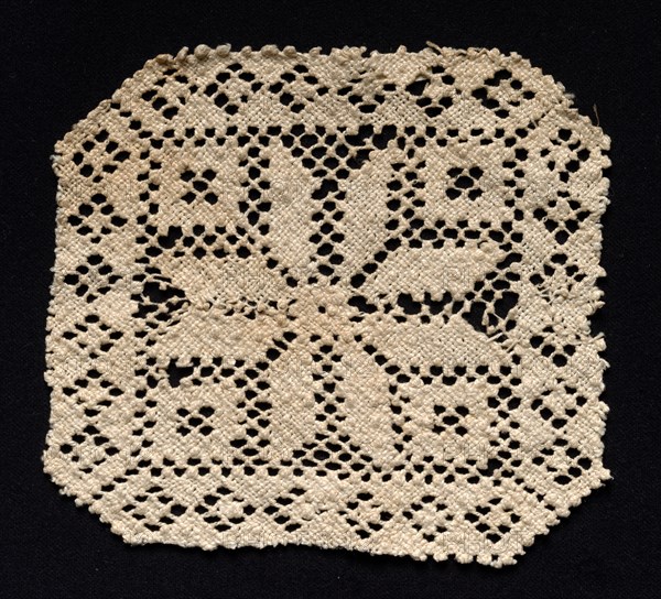 Fragment with Floral Motif, 17th-18th century. Creator: Unknown.