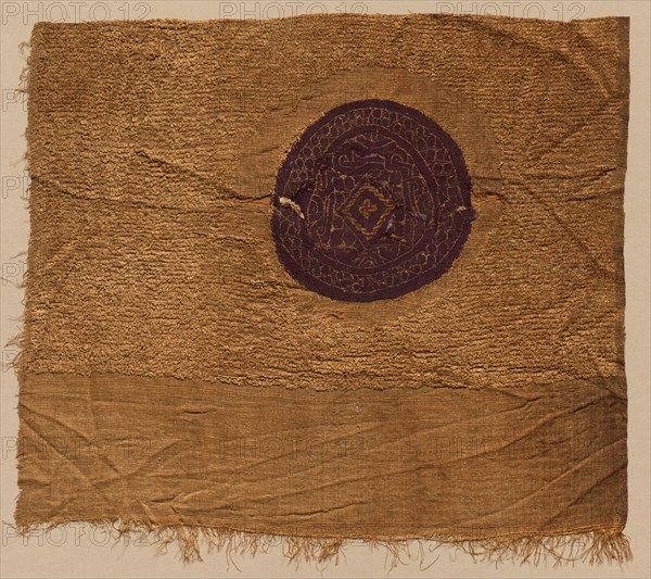 Fragment with Gold Foil, from a Furnishing Fabric, 300s-400s. Creator: Unknown.