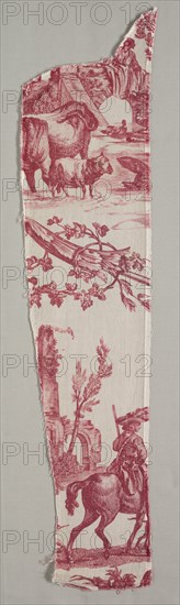 Fragments of Copperplate Printed Cotton, c. 1789. Creator: Christophe Philippe Oberkampf (French, 1738-1815), firm of ; Jean-Baptiste Marie Hüet (French, 1745-1811).