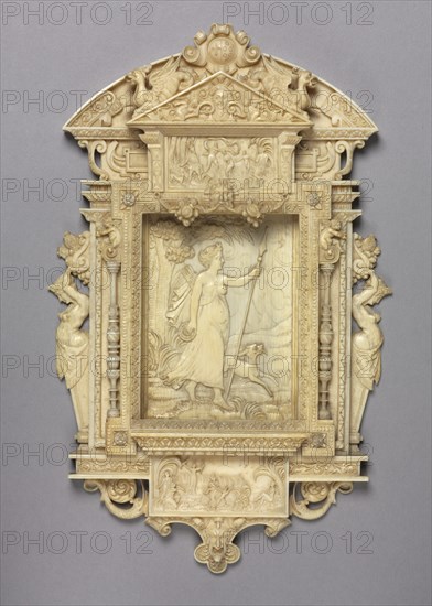 Framed Relief of Diana the Huntress, c. 1850. Creator: Unknown.