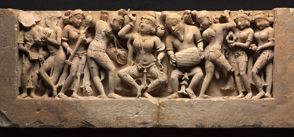 Frieze with Dancer and Musicians, c. 973. Creator: Unknown.