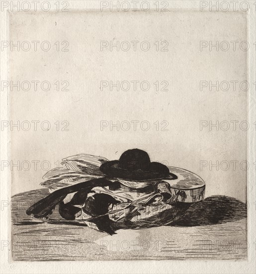 Fronttispiece for an Edition of Etchings: Hat and Guitar, 1862. Creator: Edouard Manet (French, 1832-1883).