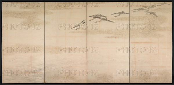 Geese, Reeds and Water, 1800s. Creator: Yamamoto Baiitsu (Japanese, 1783-1856).