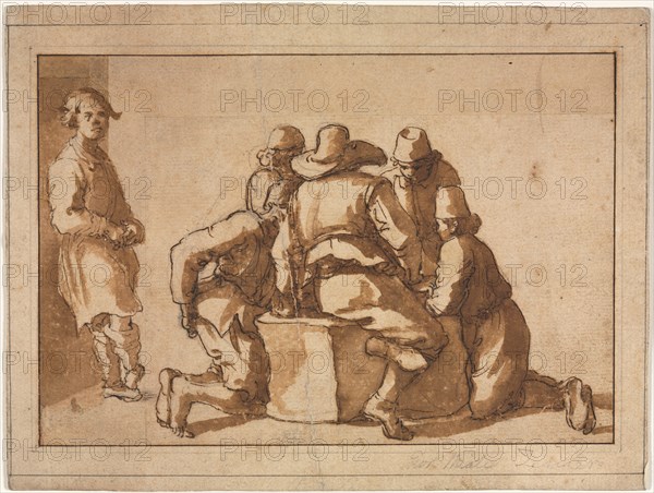 Genre Scene of Young Men Playing a Game. Creator: Frederico Zuccaro (Italian, 1540/1-1609), attributed to.