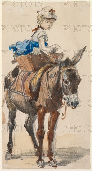 Girl on a Donkey. Creator: Isidore Pils (French, 1813/15-1875).