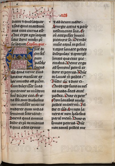 Gospel Book with Evangelist Portraits: Decorated Initial, c. 1480. Creator: Hausbuch Master (German).