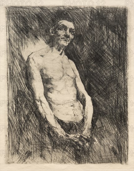 Half Nude Figure of a Man, 1800s. Creator: Robert Frederick Blum (American, 1857-1903).