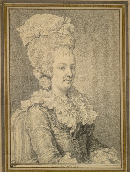Half-length Portrait of a Seated Woman, 1781. Creator: Charles-Nicolas Cochin (French, 1715-1790).