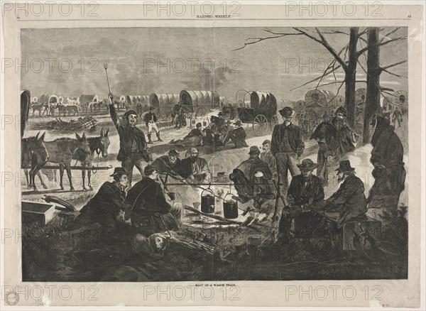 Halt of the Wagon Train, 1864. Creator: Winslow Homer (American, 1836-1910).