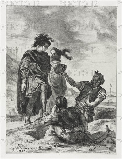 Hamlet: Hamlet and Horatio with the Grave Diggers, 1843. Creator: Eugène Delacroix (French, 1798-1863).