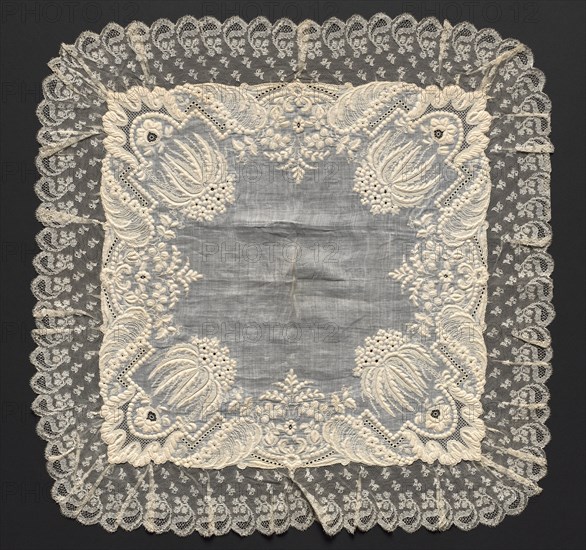 Handkerchief, early 1800s. Creator: Unknown.