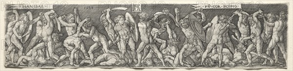 Hannibal Fighting Scipio, 1538. Creator: Heinrich Aldegrever (German, 1502-1555/61).