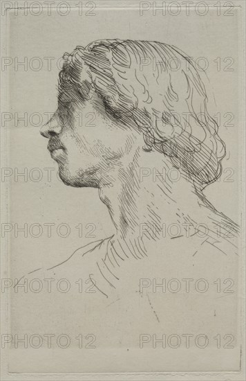 Head of a Model. Creator: Alphonse Legros (French, 1837-1911).