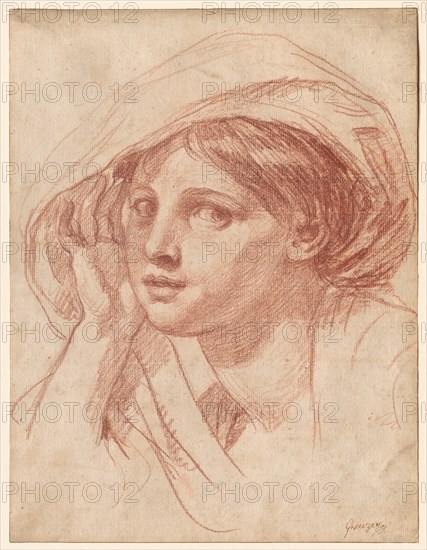 Head of a Young Woman, c. 1785. Creator: Jean-Baptiste Greuze (French, 1725-1805).