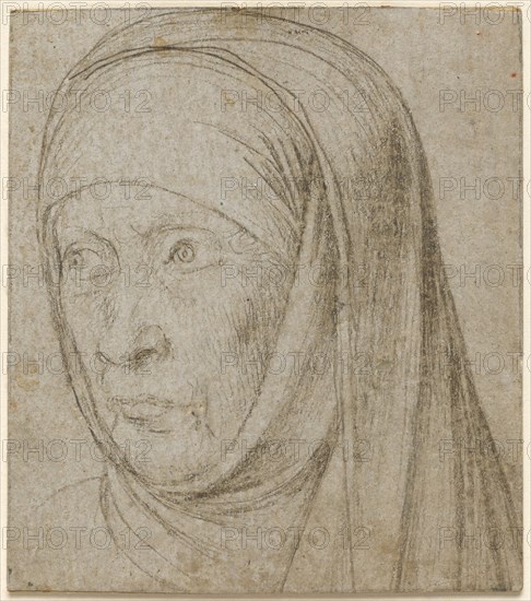 Head of an Old Woman, c. 1500. Creator: Hans Holbein (German, c. 1465-1524).