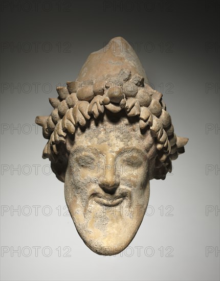 Head of Bearded Dionysus, 6th Century BC. Creator: Unknown.