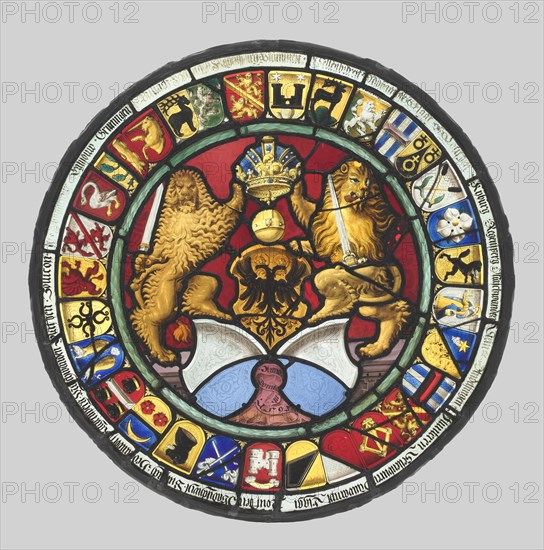 Heraldic Roundel with Arms of the Canton of Zürich, 1593. Creator: Hans Rütter (Swiss, 1550-1610), workshop of.