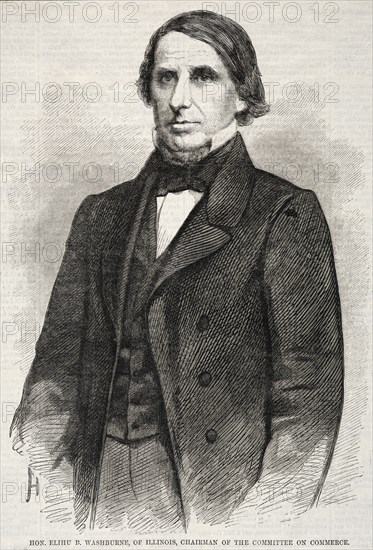 Hon. Elihu B. Washburne, of Illinois, Chairman of the Committee on Commerce, 1860. Creator: Winslow Homer (American, 1836-1910).