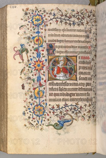 Hours of Charles the Noble, King of Navarre (1361-1425), fol. 286v, St. Marcel, c. 1405. Creator: Master of the Brussels Initials and Associates (French).