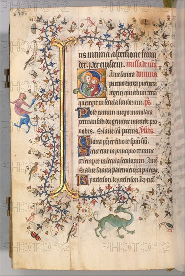 Hours of Charles the Noble, King of Navarre (1361-1425), fol. 313v, Virgin and Child, c. 1405. Creator: Master of the Brussels Initials and Associates (French).