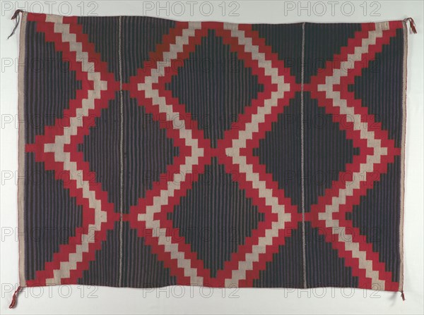 Hubbell Revival-style Rug with Moki (Moqui) Stripes, c. 1890-1910. Creator: Unknown.