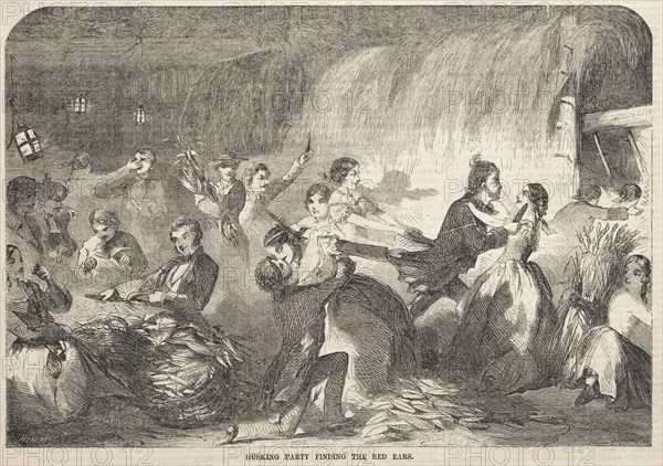 Husking Party Finding the Red Ears, 1857. Creator: Winslow Homer (American, 1836-1910).